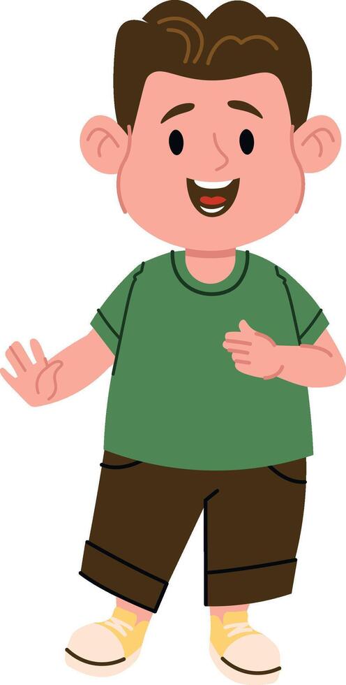 Smiling Boy in Casual Outfit T-shirt vector
