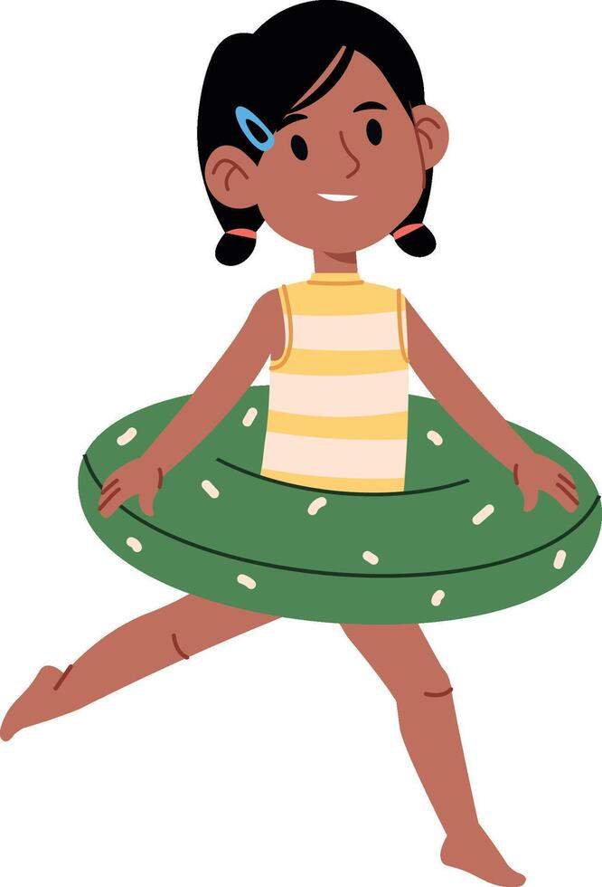 Girl with Swim Ring Character vector