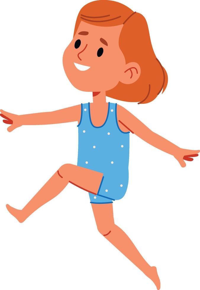 Joyful Girl Jumping vector