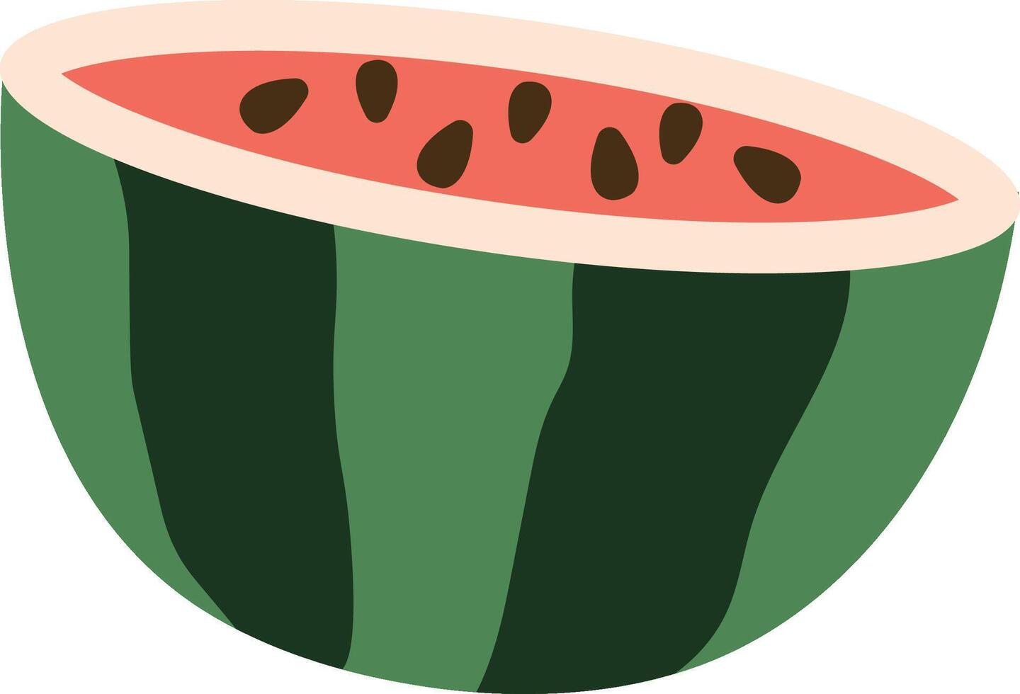 Half of Watermelon with Seeds vector