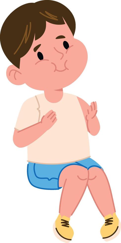 Cheerful Child Sitting vector