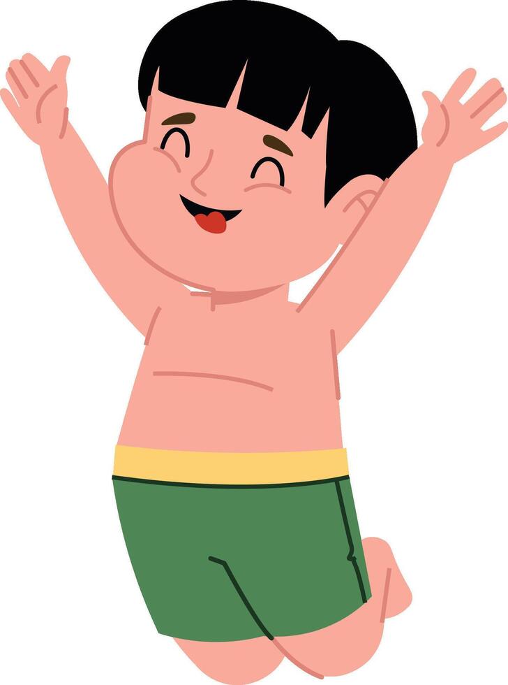 Joyful Boy Jumping vector