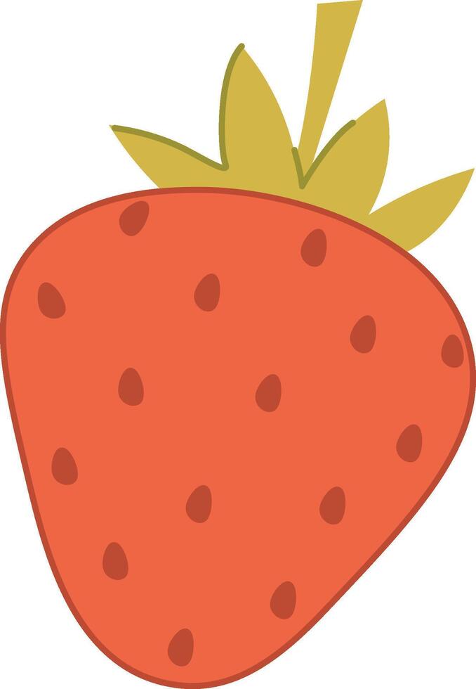 Sweet Strawberry with Leaves vector