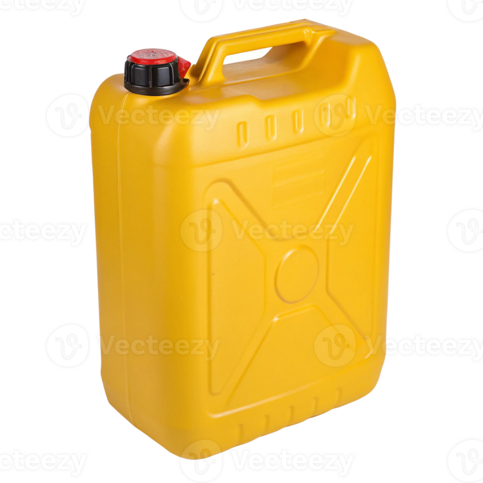 yellow plastic jerry can on transparent background png