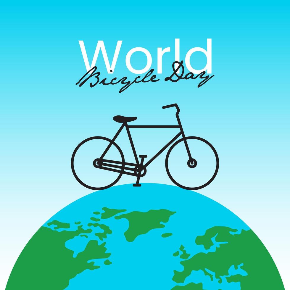 Celebrate World Bicycle Day Ride for a Greener Planet, Sustainable Future, and Healthy Lifestyle vector