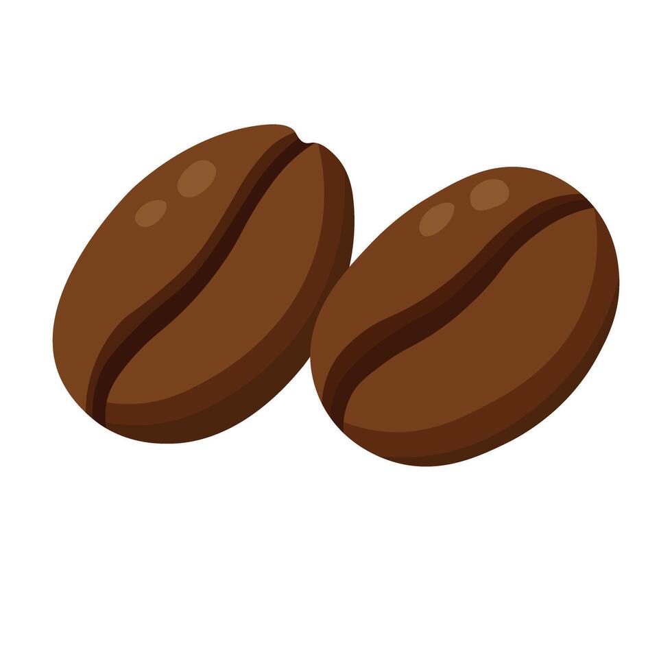 coffee beans in rich brown tones, cozy cartoon clipart for cafe and food-related designs. vector