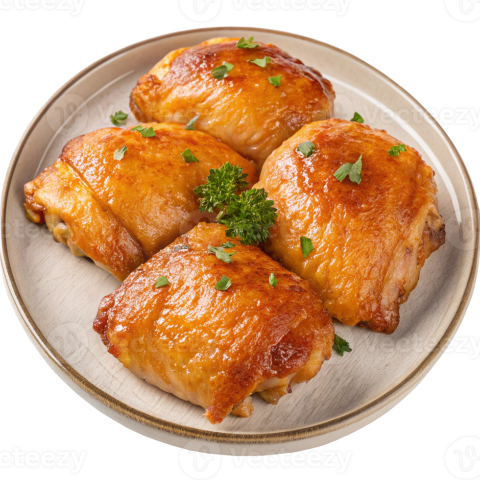 roasted chicken on a plate png