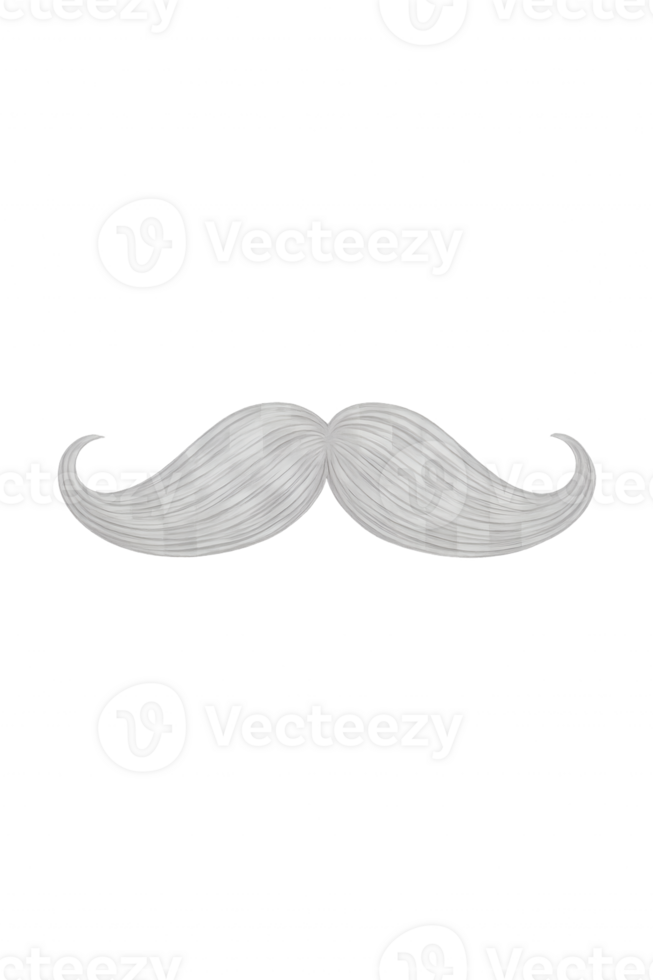 Stylized Mustache. A classic symbol of facial hair, rendered in a vintage style, perfect for adding a touch of old-fashioned charm. png