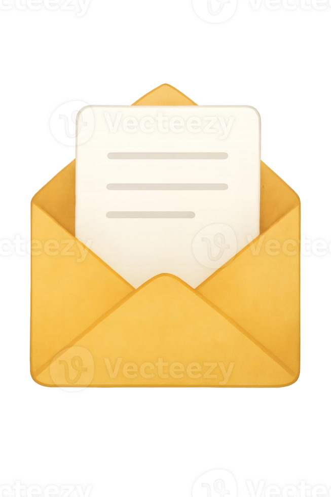 A golden envelope containing a letter, symbolizing communication, messages, and correspondence. The open envelope hints at news and information. png