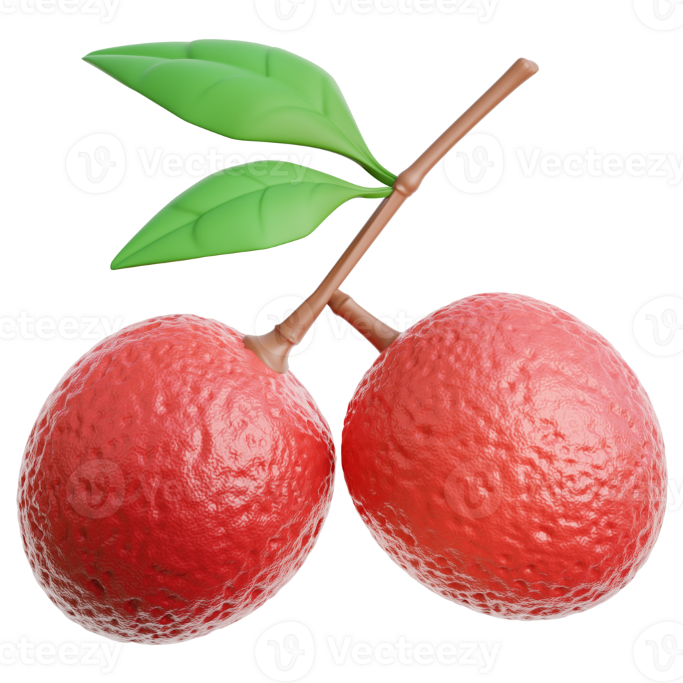 Lychee 3d Icon illustration png