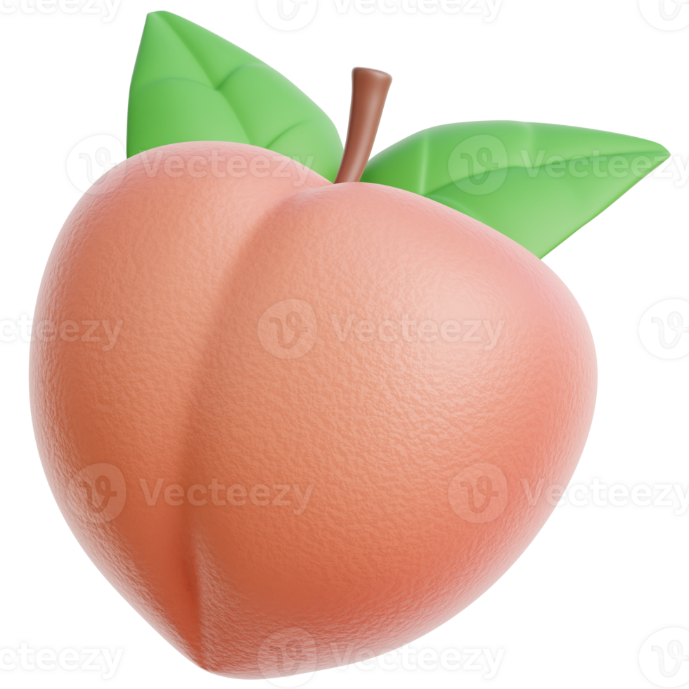 3d Peach Fresh illustration png