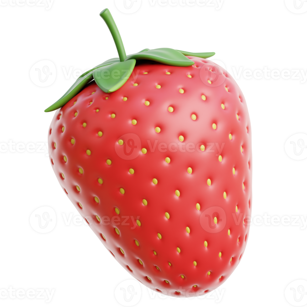 3d Strawberry Icon illustration png