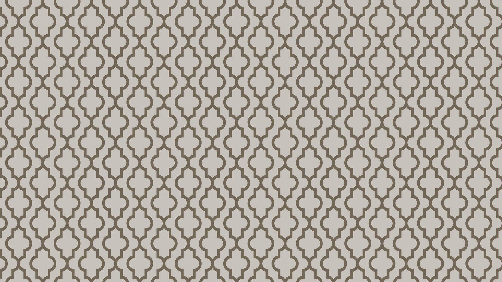 Seamless pattern background featuring console shapes and quatrefoil motifs in natural grey and beige tones vector