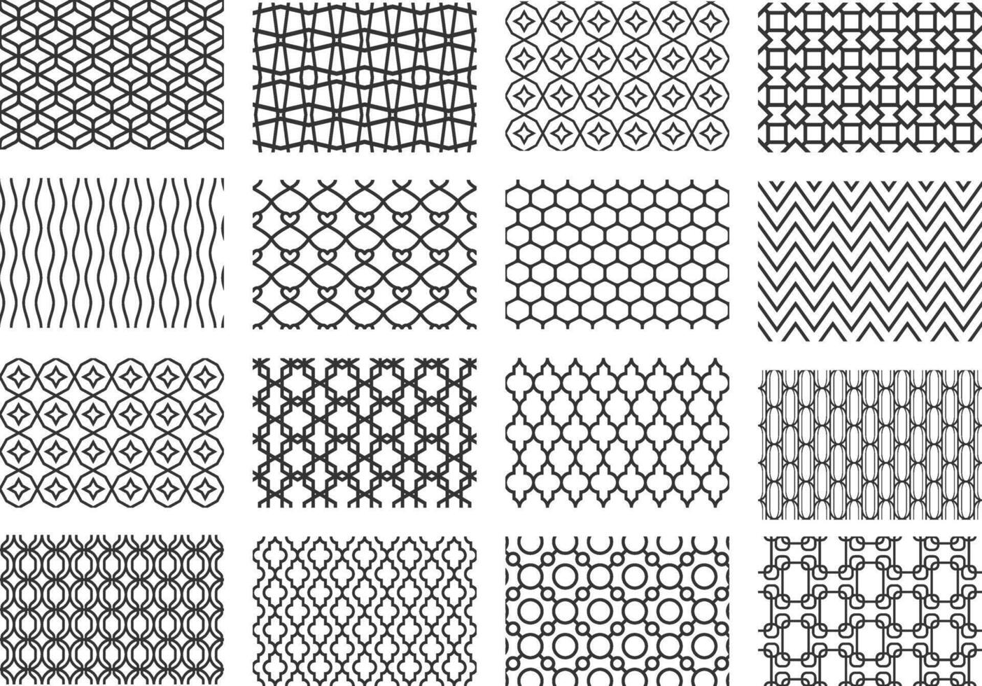 Seamless mosaic pattern background set of repeatable ethnic ornaments in geometric style vector