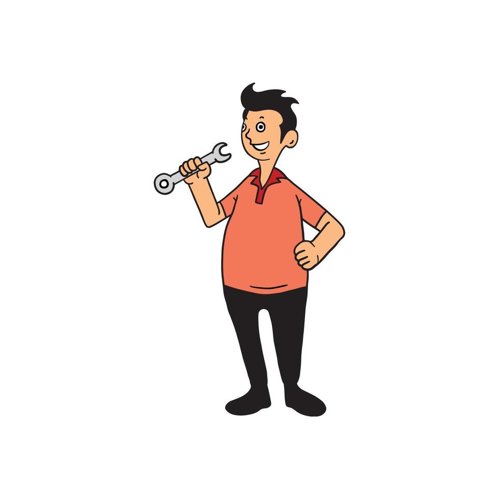 Character symbol of an automotive mechanic vector