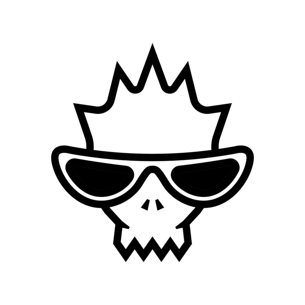 symbol logo head with pointed skull model with glasses vector