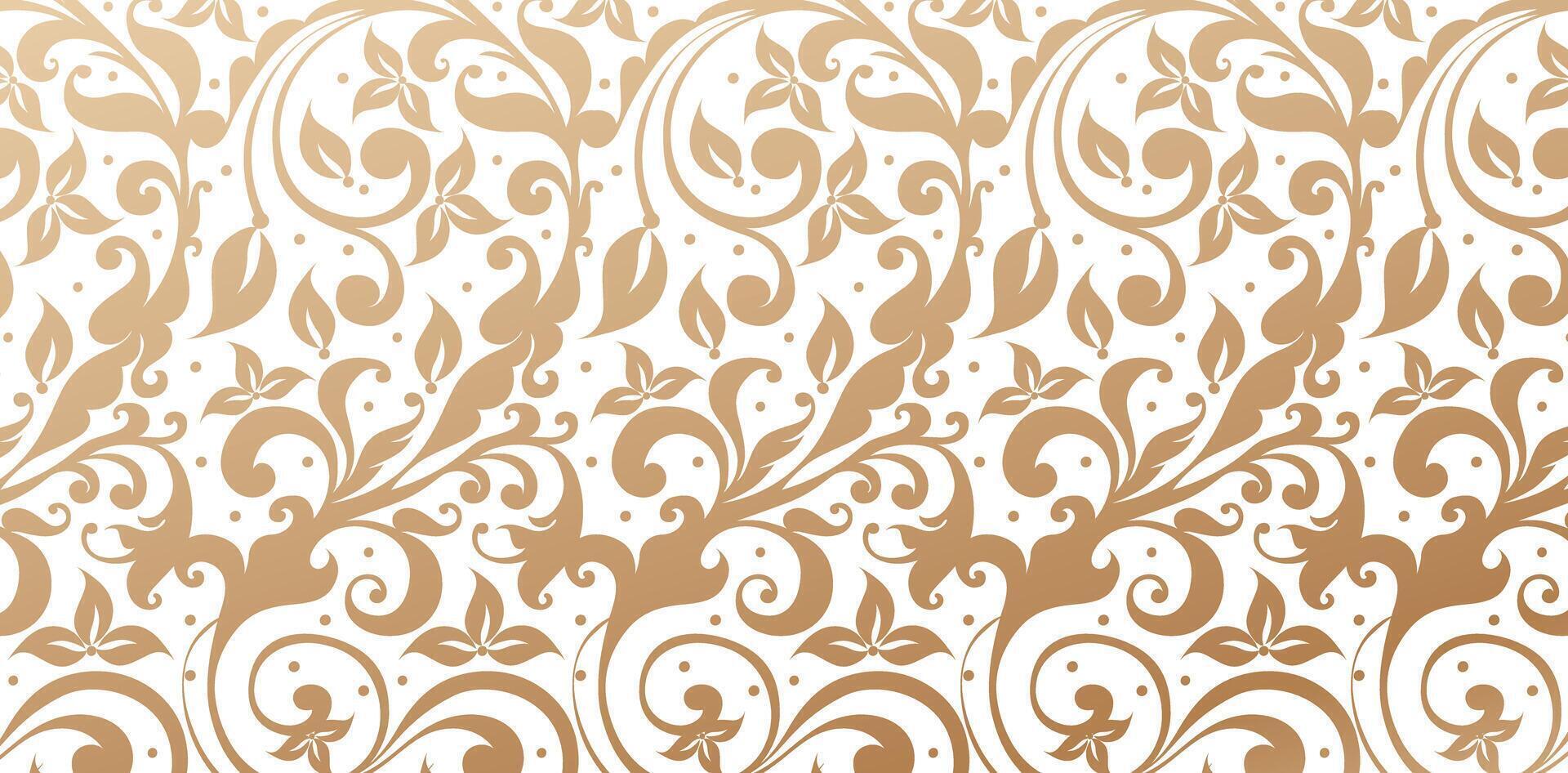 damask wallpaper floral patterned golden colors isolated white backgrounds for your design wallpapers in the styles of baroque seamless, pages fills, Fashionable modern textile material linen vector