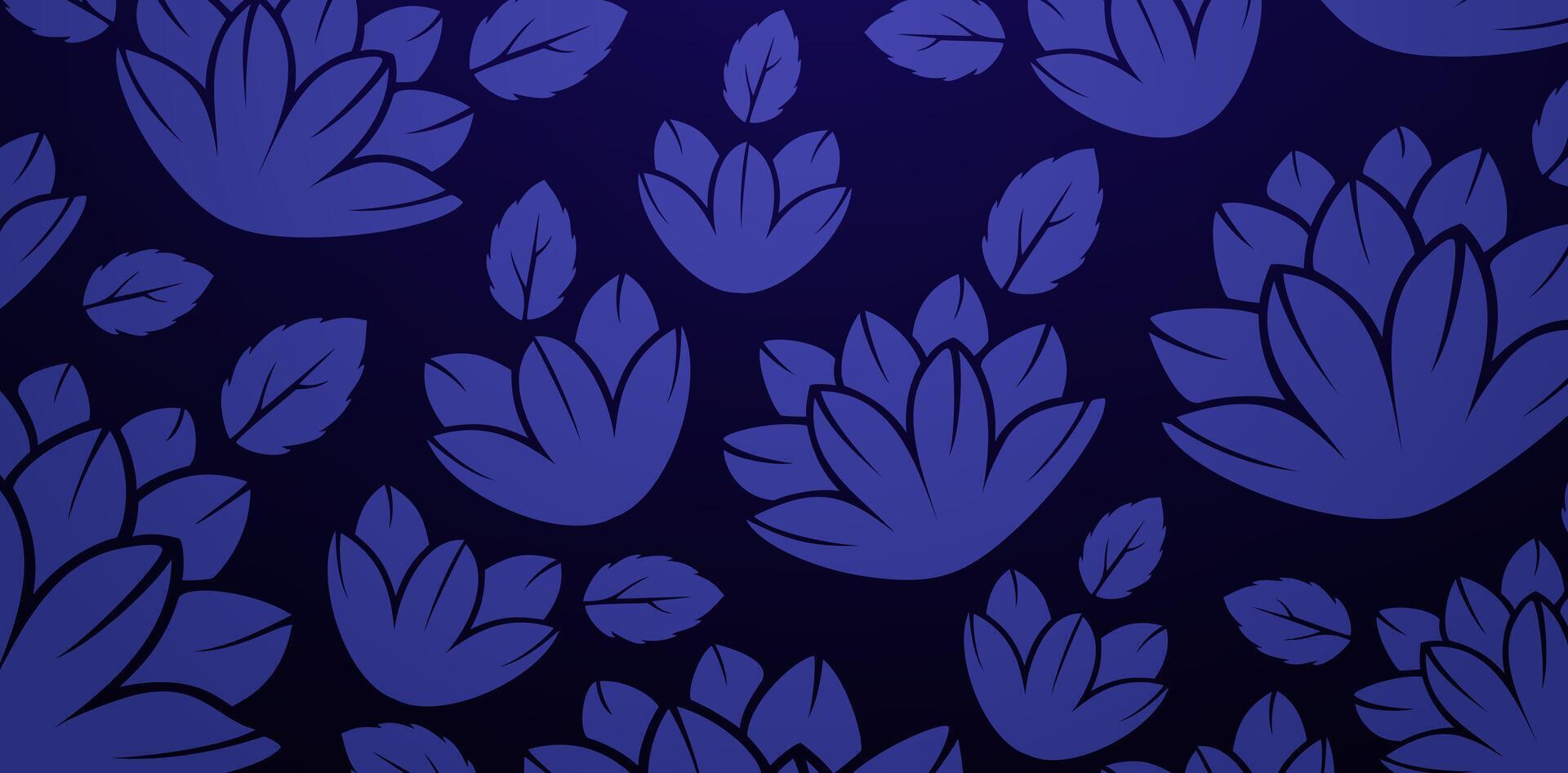 floral pattern with flowers and leaves dark blue backgrounds for Elegant luxury textured wallpapers, backgrounds and page fill, Fashionable modern textiles material, creative design print papers, tile vector