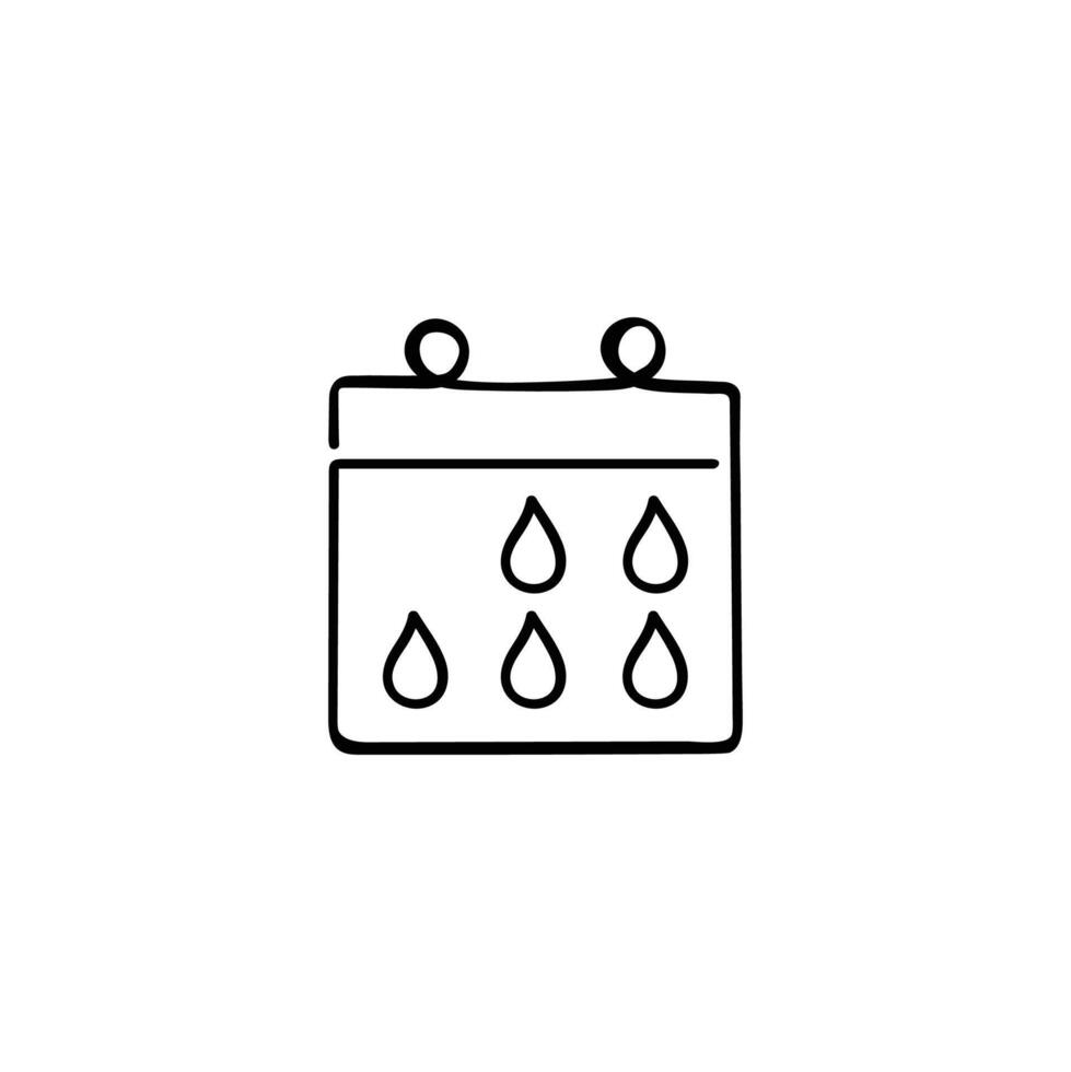Menstrual Calendar Line Style Icon Design vector