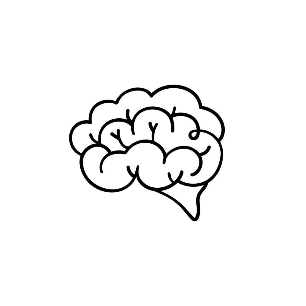 Brain Line Style Icon Design vector