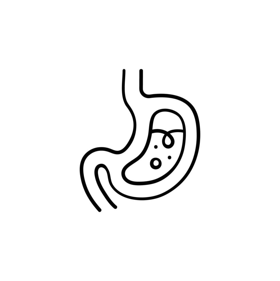 Stomach Line Style Icon Design vector