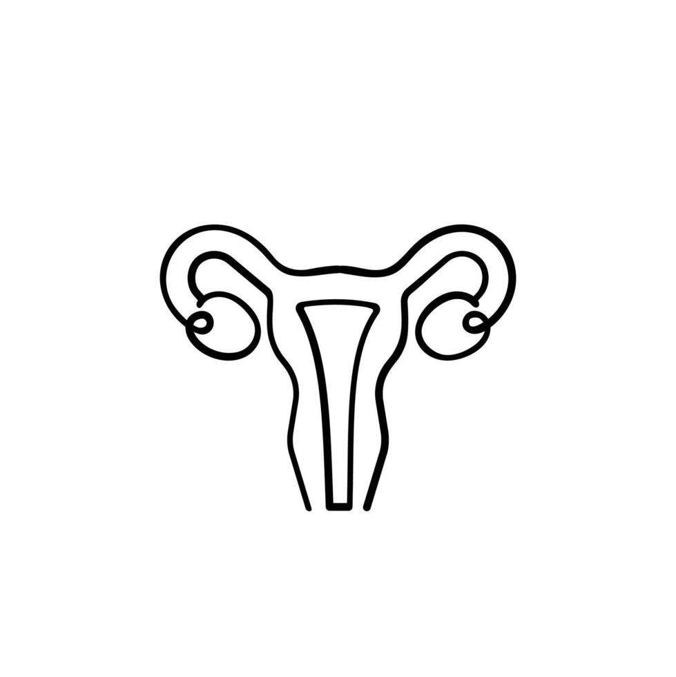 Uterus Line Style Icon Design vector