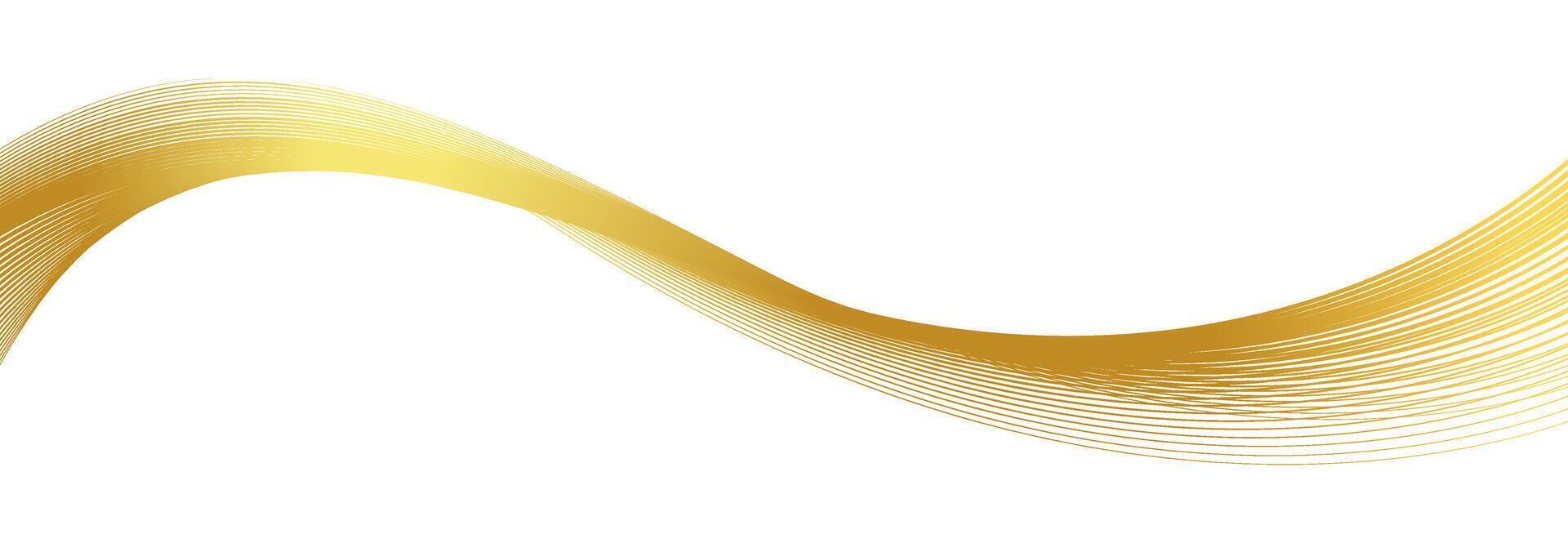 luxury gold wavy line, guilloche curves, elegant lines golden wave curve, gold wave line corner shape for element, stripes ribbon golden graphic, striped gold vector
