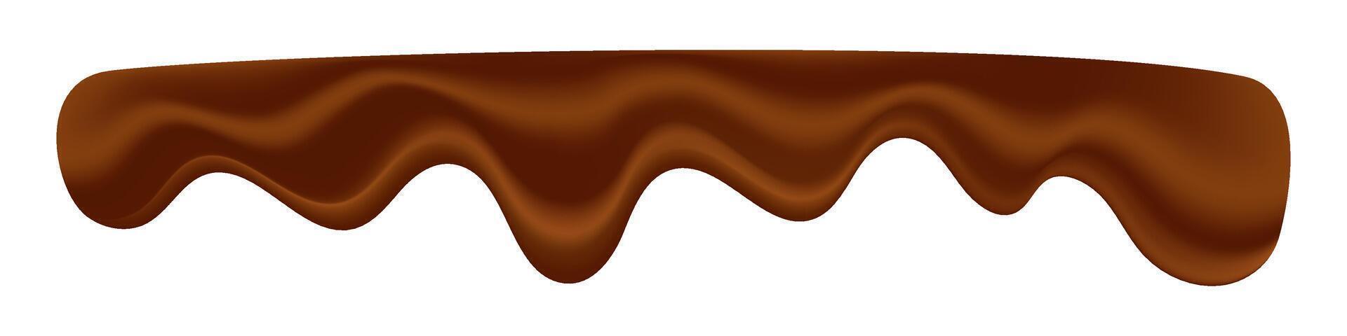 chocolate dripping, melted choco droplets, liquid cocoa drip, dark chocolate melt drips for chocolate advertising and dairy cacao products vector