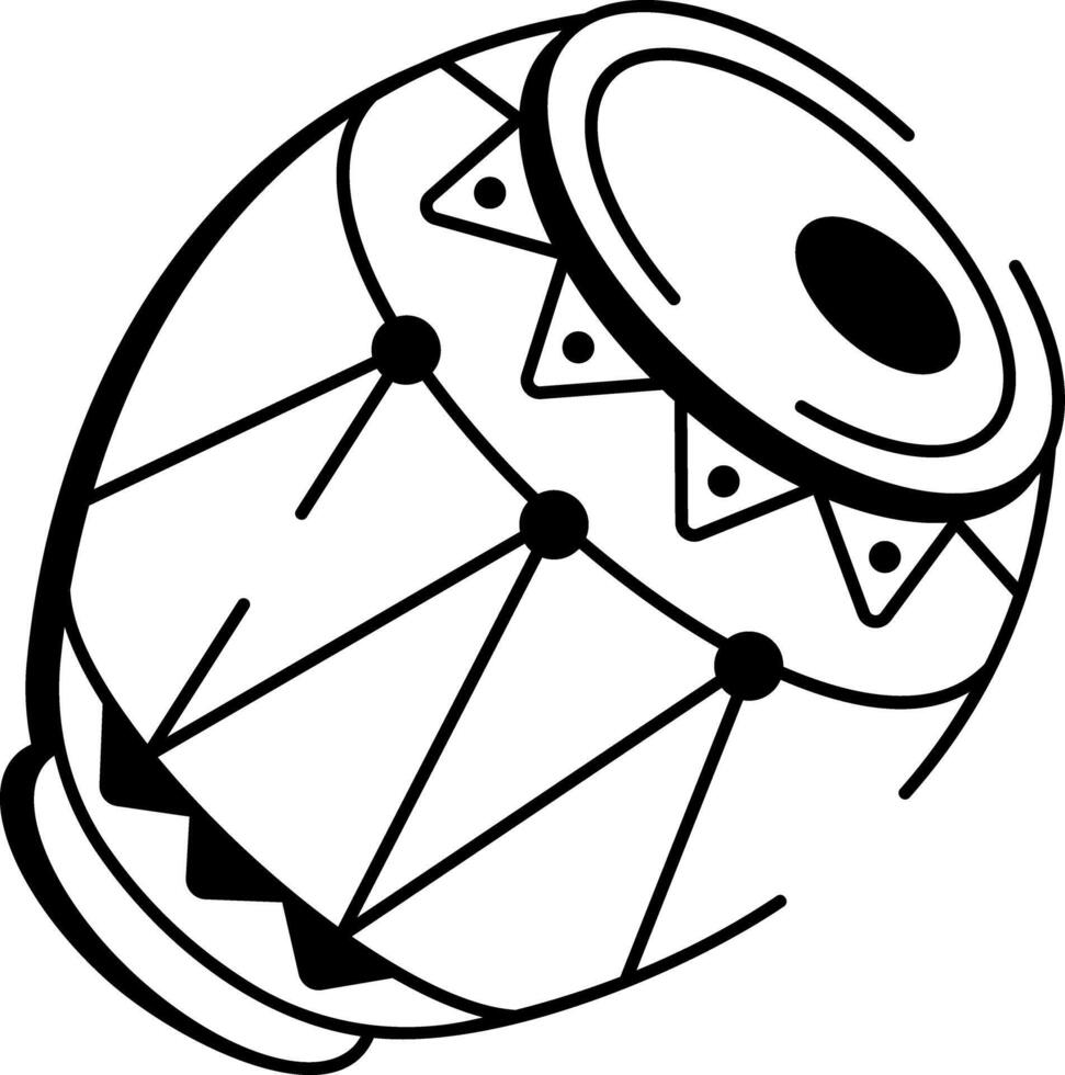 A sketchy style icon of udu drum vector