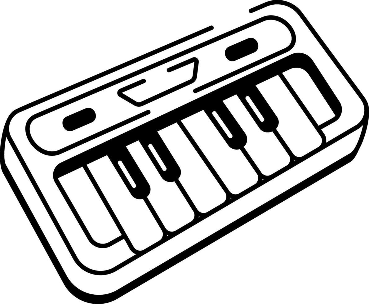 A hand drawn style icon of electric piano vector