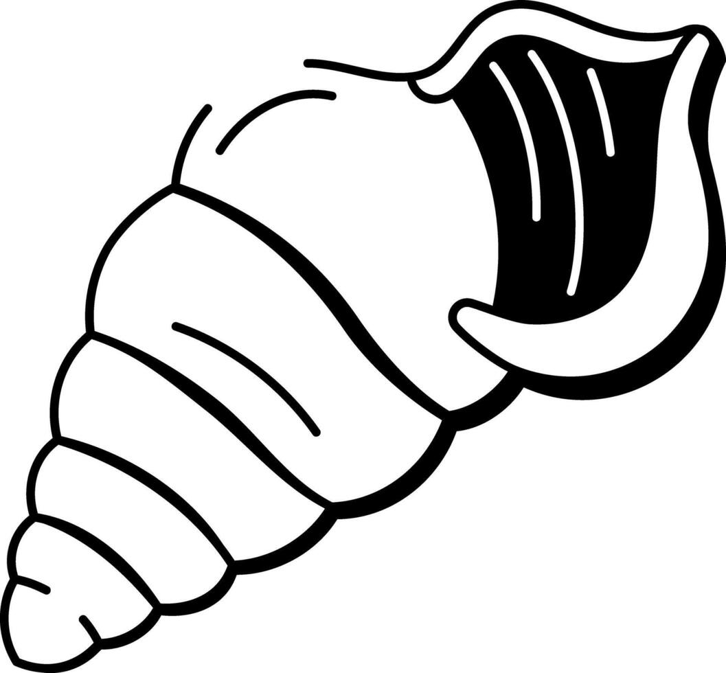 A doodle style icon of shell horn vector