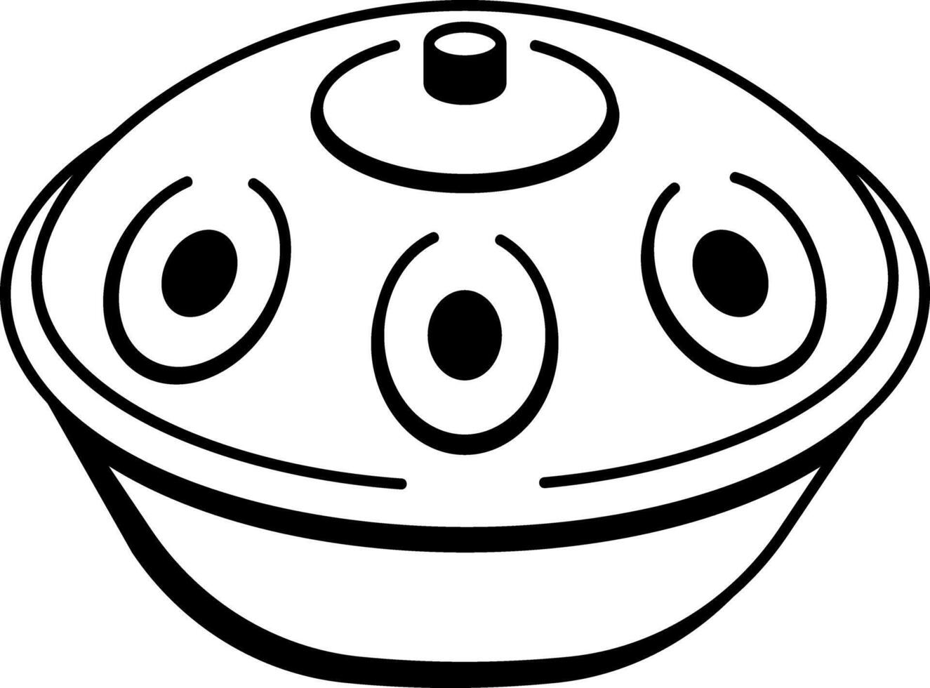 A sketchy style icon of handpan vector