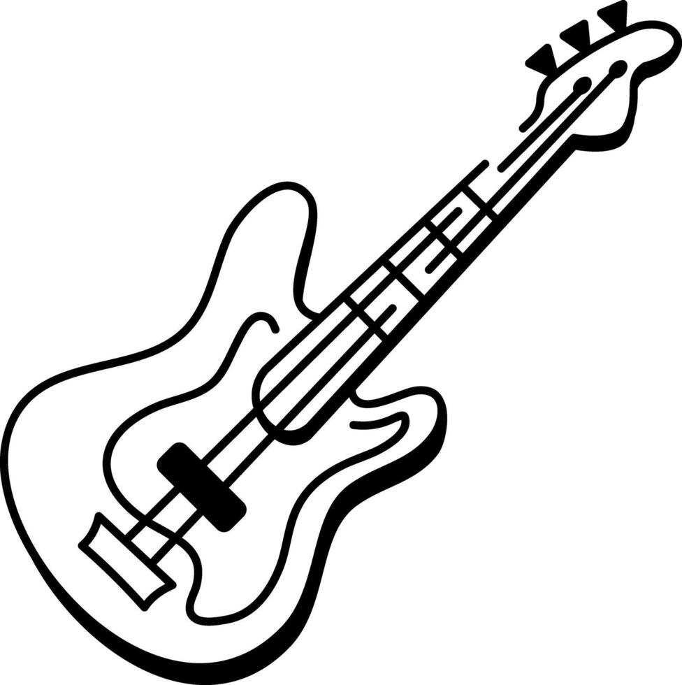A doodle style icon of guitar vector