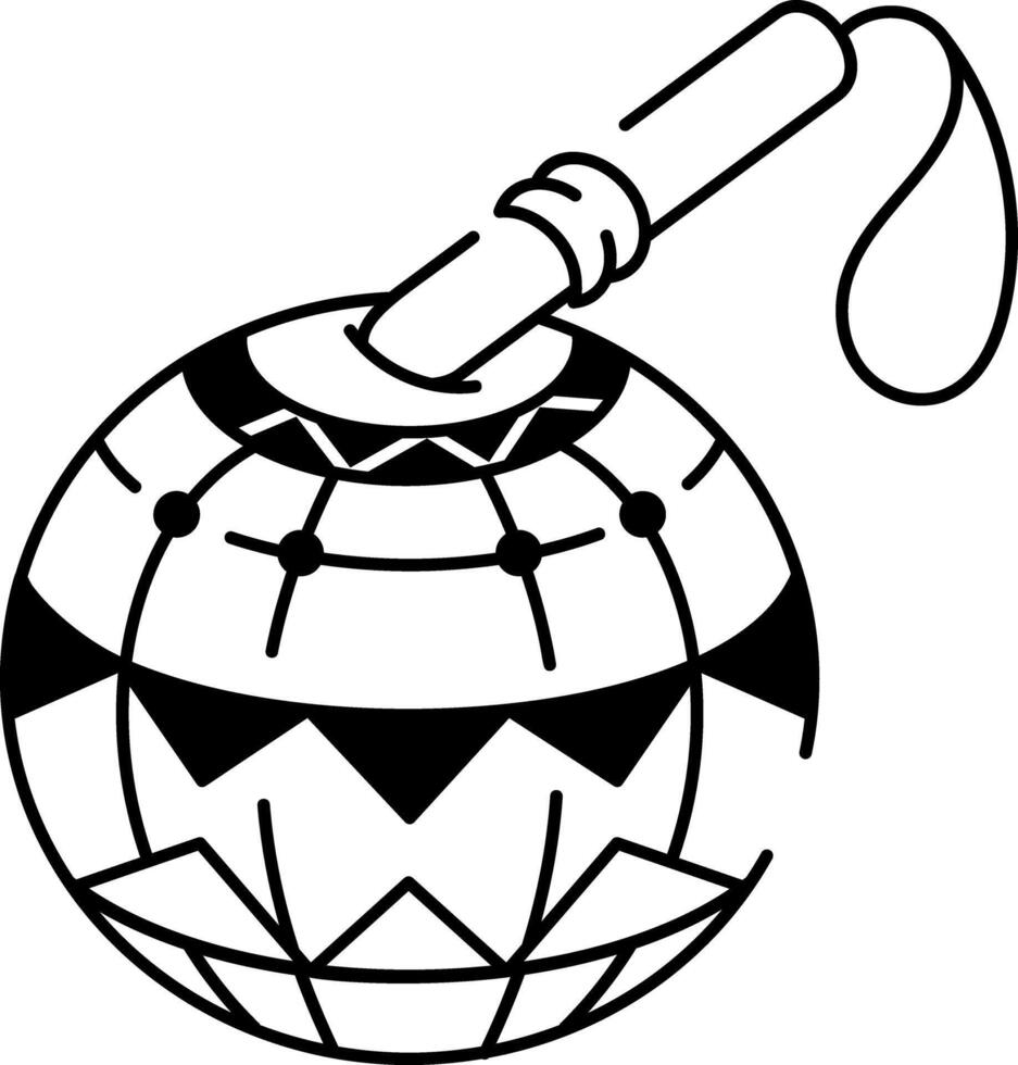 A hand drawn style icon of shekere vector