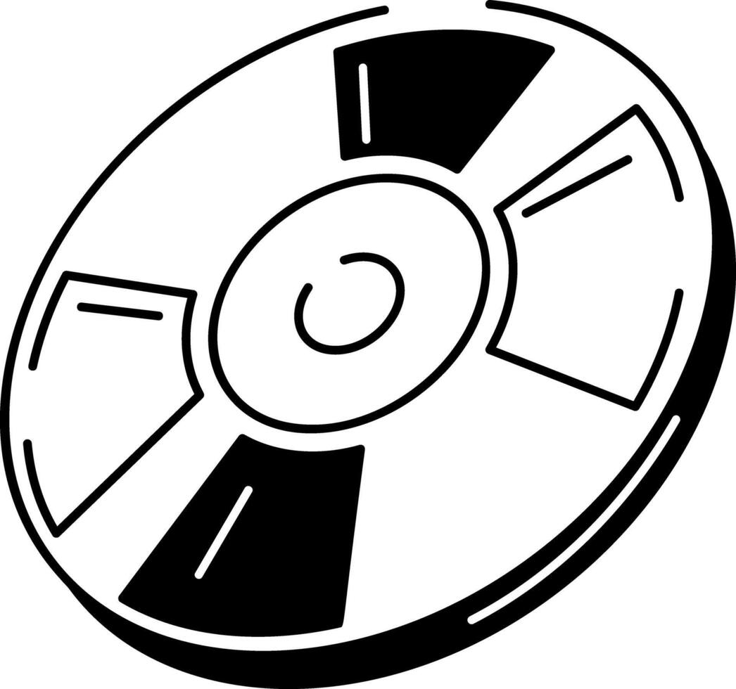 A hand drawn style icon of dvd vector