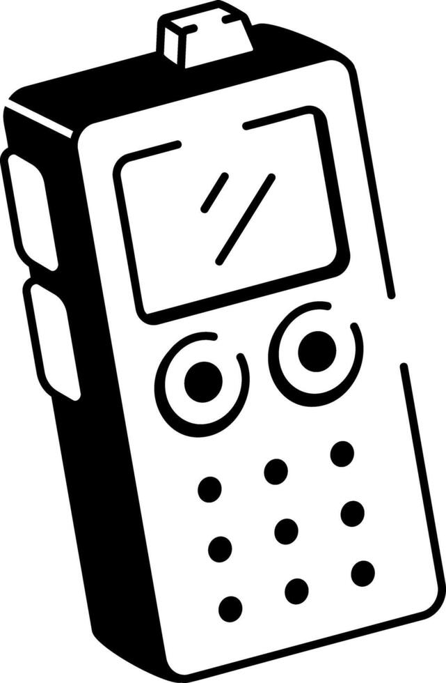 A doodle style icon of voice recorder vector
