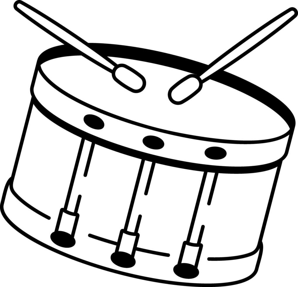 A sketchy style icon of snare drum vector