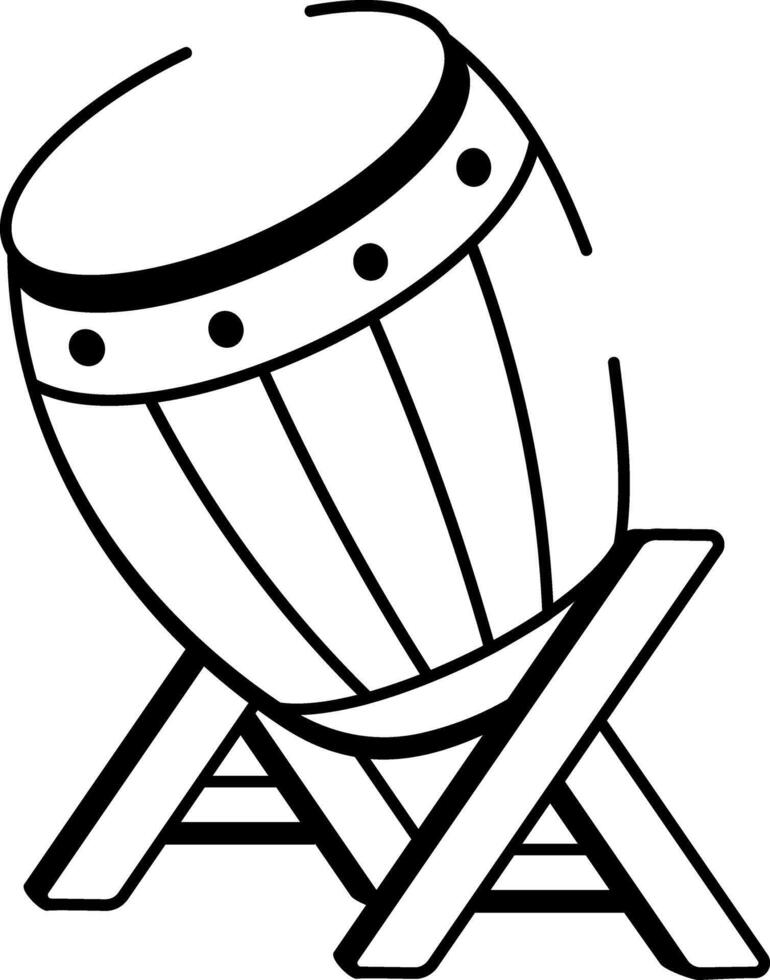 A hand drawn style icon of conga drum vector