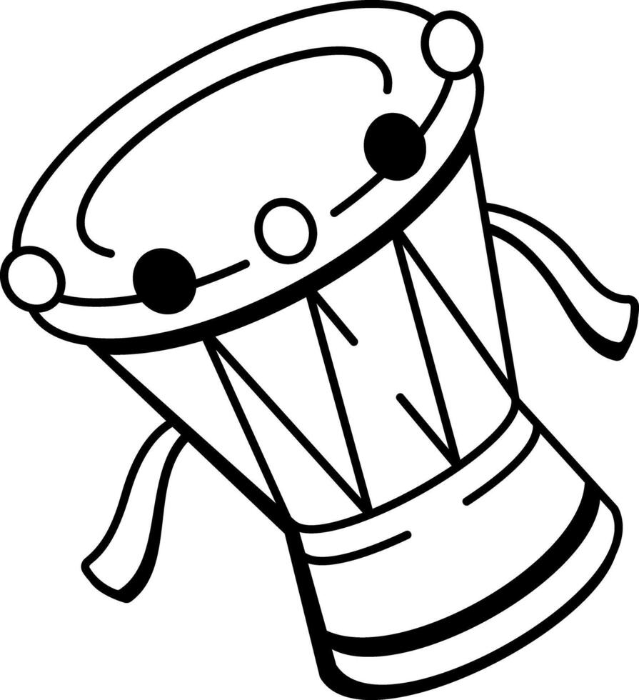 A sketchy style icon of hand drum vector