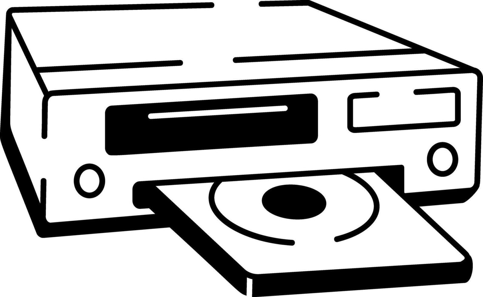 A doodle style icon of cd player vector