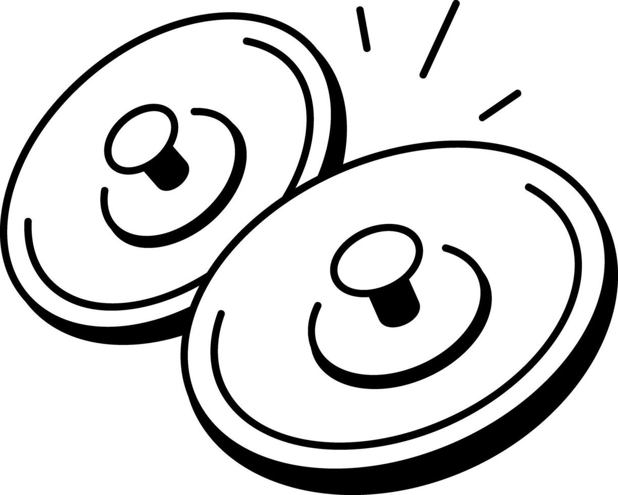 A drawing style icon of cymbals vector