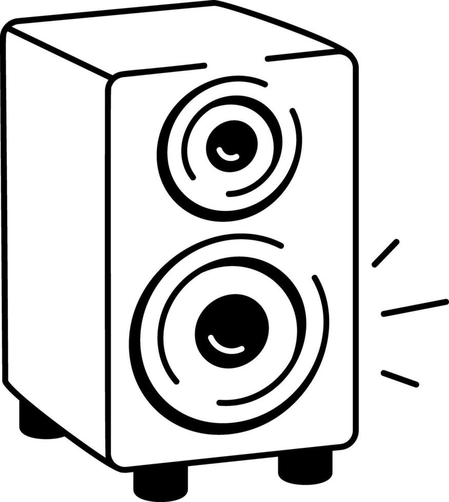 A doodle style icon of audio speaker vector