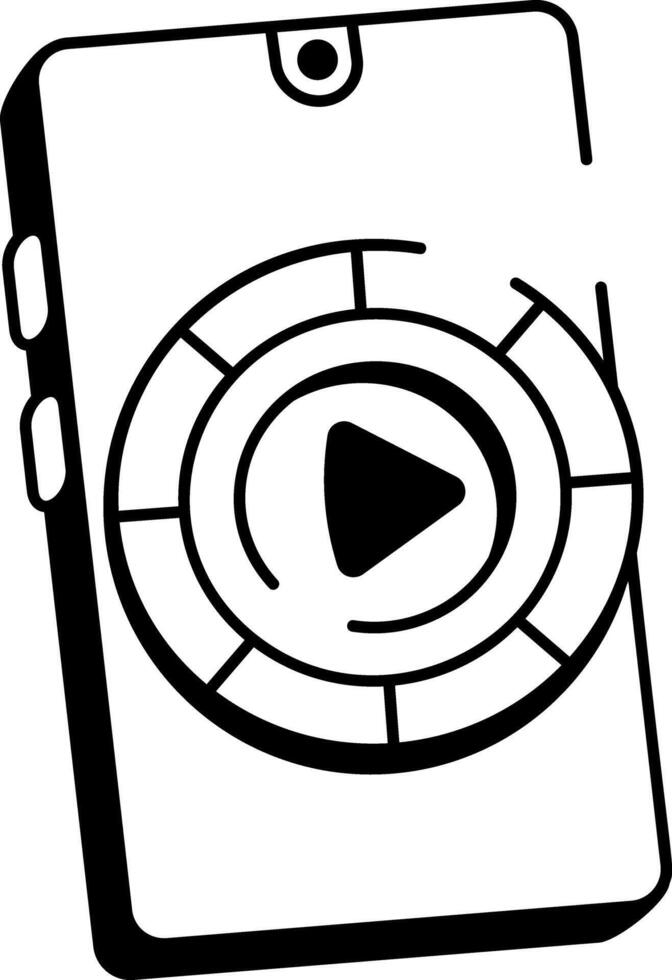 A hand drawn style icon of music app vector
