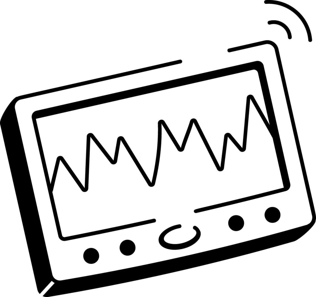 A hand drawn style icon of sound waves vector