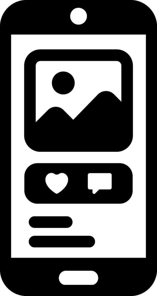 Filled style icon showing social media engagement vector