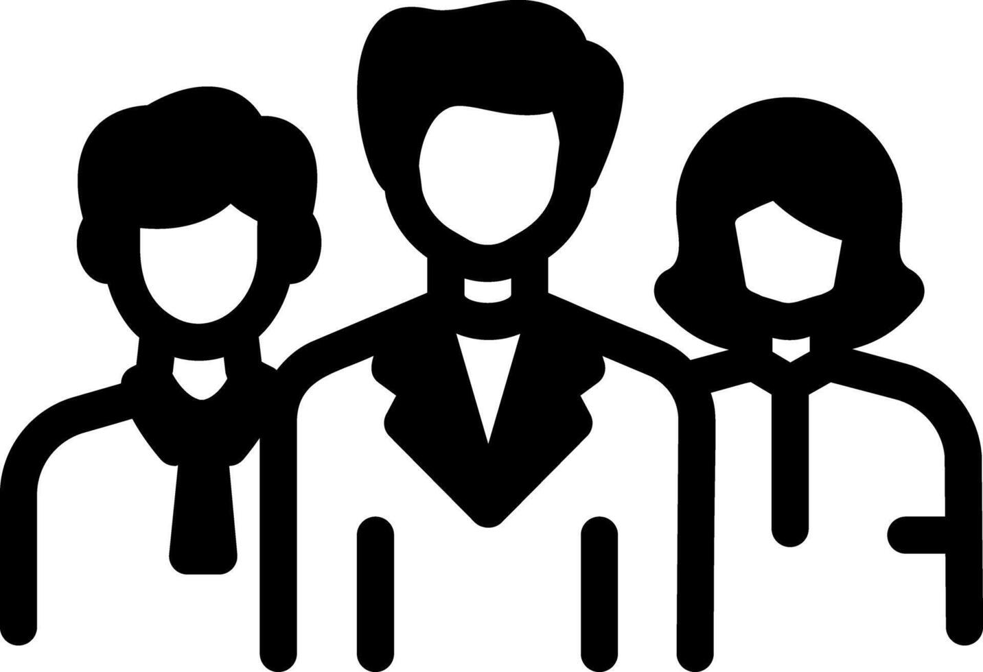 An icon of team collaboration in glyph style vector
