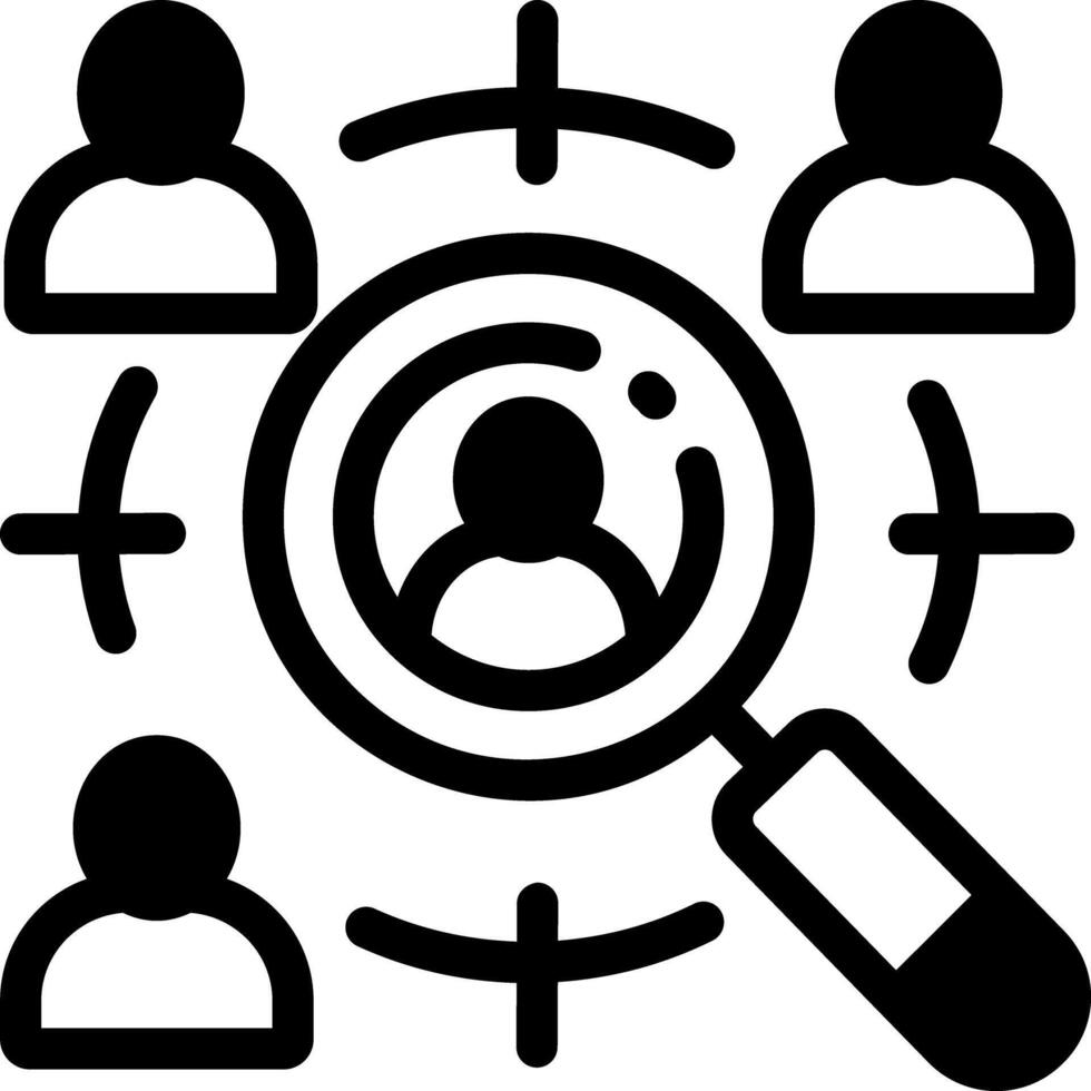 An icon of target audience in glyph style vector