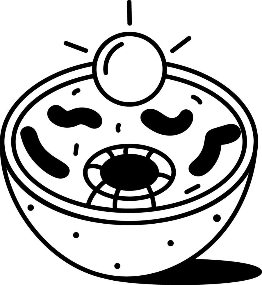A sketchy style icon of endoplasmic reticulum vector