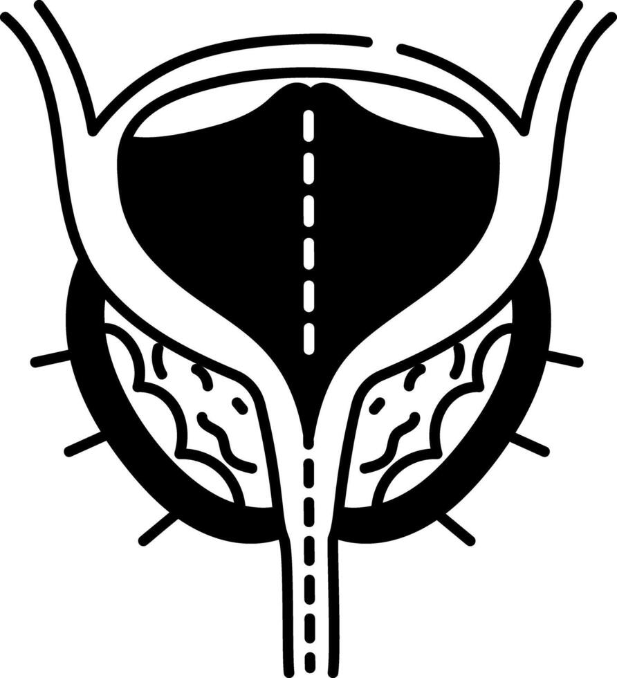 A sketchy style icon of bladder neck vector