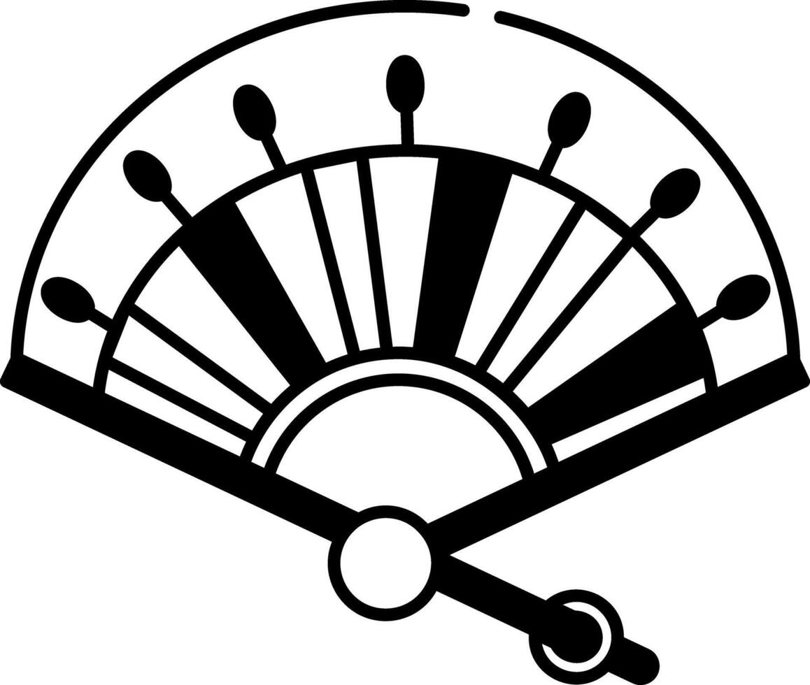 Sketchy style icon showing traditional hand fan vector